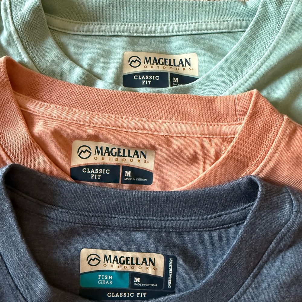 Magellan Men’s Tees (3) - Mint, Coral, Navy